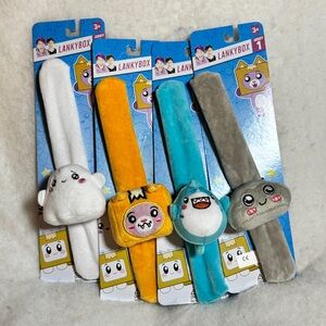 LankyBox Slap Bracelet Lot of 4: Ghosty - Boxy - Foxy - Shark - Series 1 NEW